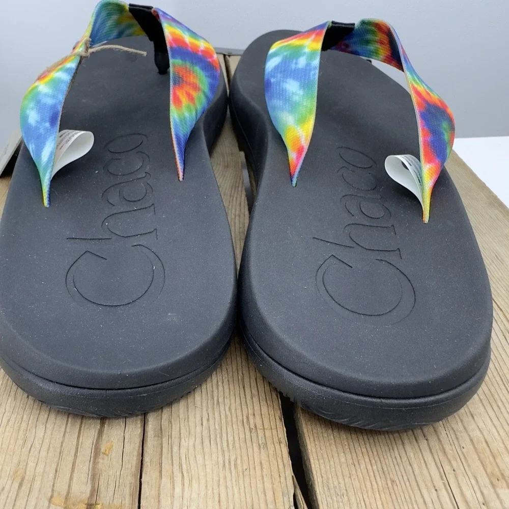 NEW Chaco Mens size 13 46 Sandals Rainbow Pride Flip Flops Chillos‎ LGBQT+ Tags